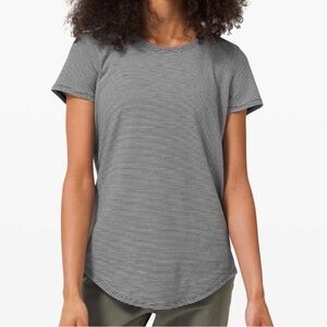 lululemon athletica Black and White Striped Tee